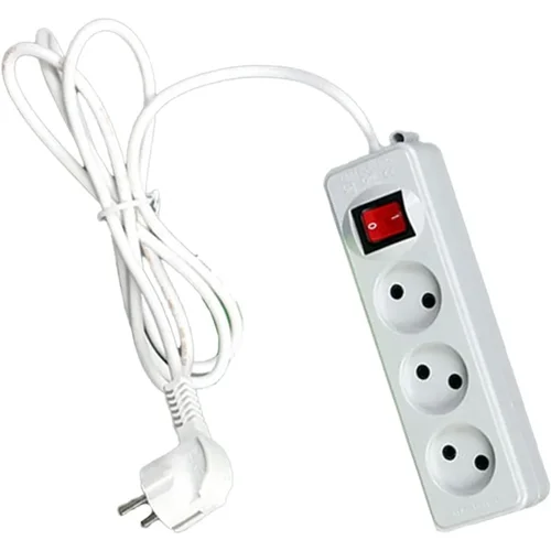 سه راهی بدون ارت پارت الکتریک 4خانه با کابل 1.8 متر